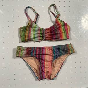 Girls metallic striped Pilyq swimsuit